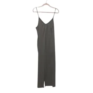 Olive Green Spaghetti Strap Jumpsuit XL V-neck V-back Pockets thumbnail 5