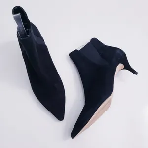 Zara Sapatu Suede Pointed Toe Ankle Booties thumbnail 2