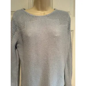 Pendleton Light Blue Cotton Knit Sweater Textured Minimalist Pullover L thumbnail 3