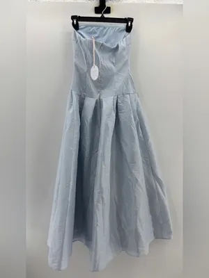 More to Come Cambria Strapless Dress in Baby Blue thumbnail 7