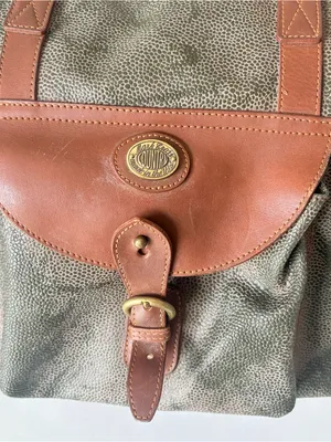 Mark Cross Vintage Army Green Leather Large Tote Shoulder Bag 19”x15” thumbnail 3