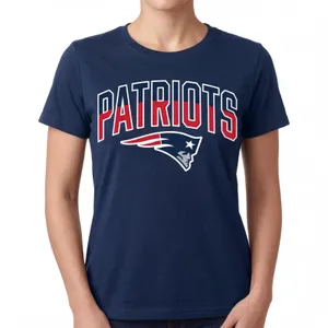New England Patriots Blue NFL Team Football Crew Short Sleeve Tee M NEW no Tags thumbnail 2