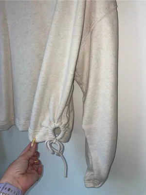 Aerie Cream Drawstring Hem Pullover Sweatshirt thumbnail 2