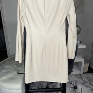 ALEXIS Vanna Ivory Cream Faux Leather Mini Dress Womens Large EUC $385 thumbnail 11