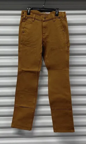Carhartt Womens Utility Work Pants Size 2 Brown Twill Rugged Flex Double Front thumbnail 1