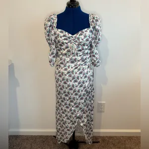 For Love And Lemons White Floral Midi Dress thumbnail 2