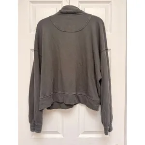 Aerie Chillax Quarter Zip Sweatshirt Charcoal Gray Pullover M thumbnail 3
