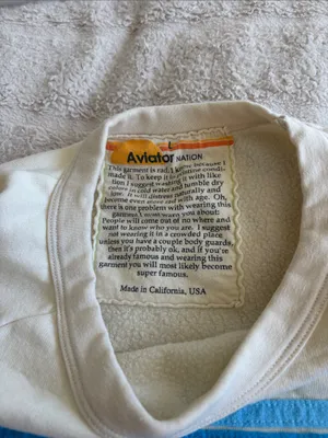 Aviator nation crewneck size large blue and cream thumbnail 2