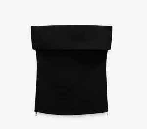 Zara black side zipper tube top thumbnail 2
