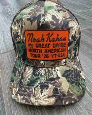 Noah Kahan official Great Divide Tour Camouflage Trucker Patch Hat EUC HTF thumbnail 1