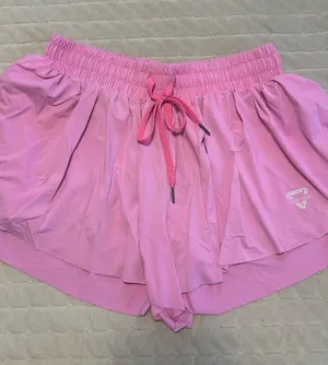Amazon Women’s Pink Layered Athletic Shorts thumbnail 1