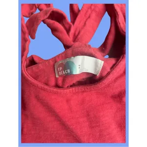 Free people cotton tank cherry cola red size large FP Beach thumbnail 5