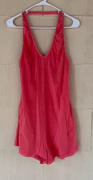 Free People Movement - Hot Shot Halter Romper - Hibiscus thumbnail 1