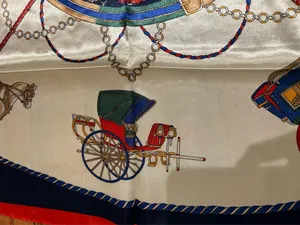 Vintage Regal Carriage&Horse EQUESTRIAN oversized square Silk Scarf 35/35 thumbnail 6