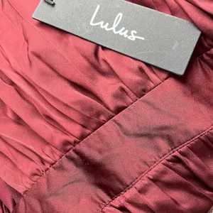 COPY - LULU's Sexy Elegant Chic Minimalistic Wedding Pleated Satin Wide Leg Jum… thumbnail 6