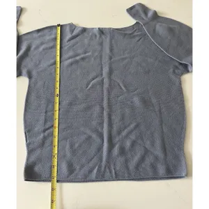 Uniqlo Women Size M Blue 100% Cotton Cocoon Knit Boatneck Sweater thumbnail 7