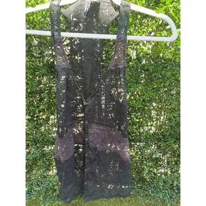 O'Neill Womens Black Sheer Lace Racerback Button Down Tank Top Size Medium‎ thumbnail 2