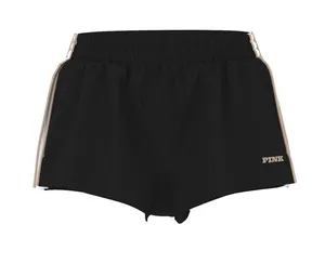 Victoria's Secret Retro Black Athletic Shorts with Beige Trim side pockets new L thumbnail 1