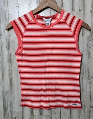 Vintage Y2K Abercrombie & Fitch Stripe Retro Preppy Girly Muscle Baby Tee Medium thumbnail 1