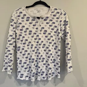 Roller Rabbit Moby Whale Pajamas Set Womens Blue White Pima Cotton PJs thumbnail 2