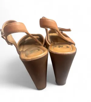 Giani Bernini Women's Renella Block-Heel Platform Brown Leather Sandals Size 6.5 thumbnail 3