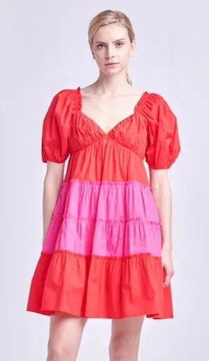 English Factory Two Tone Sweetheart Mini Dress Sz. M thumbnail 1