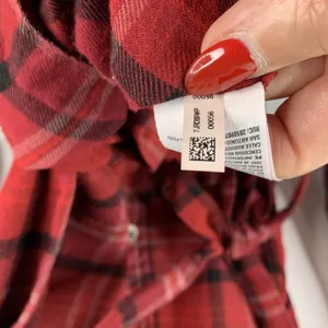 American Eagle Size XS Shirt Dress Red Flannel Plaid Button Front Long Sleeve thumbnail 9