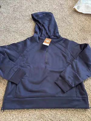 Allzero 1/4 Zip Hoodie size medium NWT Blue thumbnail 1