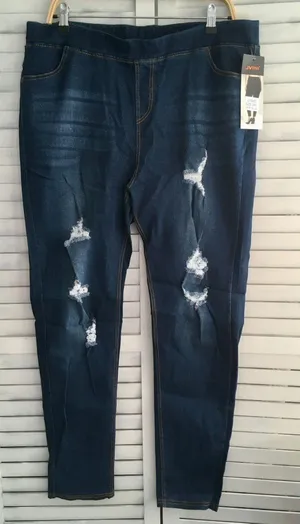 Dark Blue Jeggings, 3XL Size 3X thumbnail 1