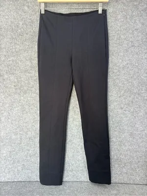 Quince Ultra-stretch Ponte Pintuck Ankle Pants Black size small 27” inseam thumbnail 3