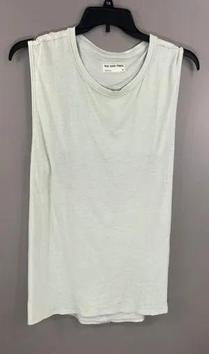 We The Free Tank Top Womens M Green Great Open Back Cotton Muscle Tee thumbnail 1