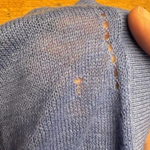 Aerie Womens Size Medium Blue Long Sleeve Cardigan Pockets Buttons TINY FLAW‎ thumbnail 6