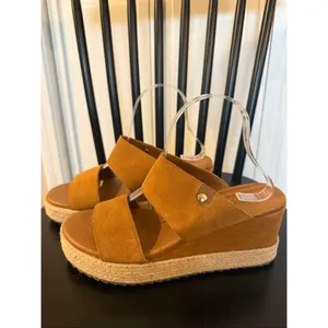 Joie genuine tan suede wedge espadrille sandals size 9.5 thumbnail 7