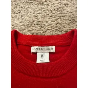 Sincerely Jules Red Fair Isle Christmas Sweater Bow Snowflake Holiday Small thumbnail 2