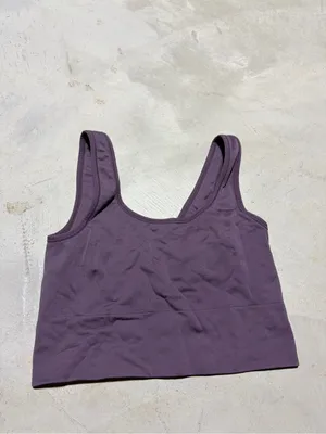 Athleta Women's Scoop Neck Ribbed Crop Tank purple medium thumbnail 2