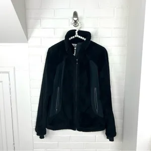 Columbia Black Zip Up Interchangeable Fuzzy Faux Fur Jacket Size M thumbnail 2