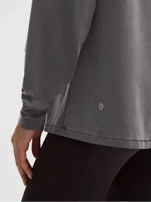 NWT Lululemon EasySet Relaxed Long-Sleeve Shirt dilute Wash graphite gray size 8 thumbnail 3