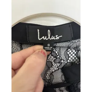 Lulu’s Black Sheer Lace Top S Whimsigoth Dark Fairy Witchy Vamp Edwardian thumbnail 5