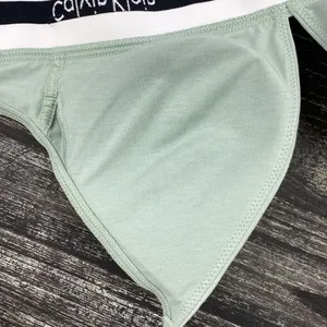 Calvin Klein Sage Green & White Cotton Logo Band Bra S thumbnail 3