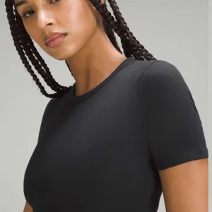 Lululemon Hold Tight Cropped T-Shirt Black thumbnail 3