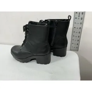 Womans Excellent Condition Soda Chunky Platform Combat Boots 8 Black Lug Heel thumbnail 2