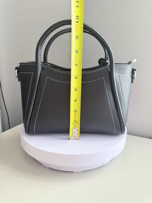 Classic Black Structured Faux Leather Tote Bag - Women's Handbag thumbnail 5