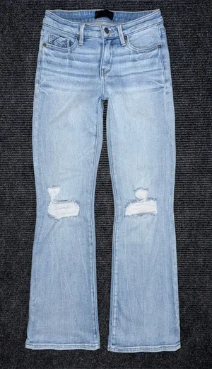 Buckle Black Fit 53 Bootcut Stretch Jeans 24x32 Light Wash Distressed BBW6514R thumbnail 1