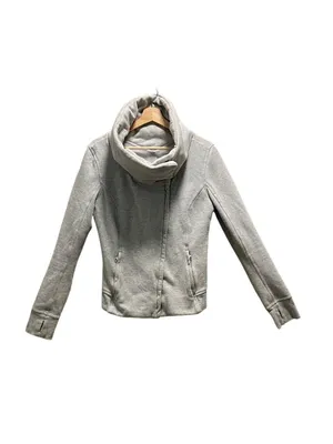 Lululemon Karmacollected Jacket Heathered Light Gray Size 10 Athleisure Workout thumbnail 2