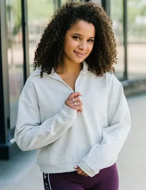 NWOT Zyia Gray Pullover Sweatshirt thumbnail 1
