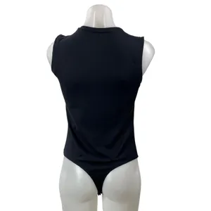 Abercrombie & Fitch Womens Black Sleeveless Fitted Crew Neck Tank Bodysuit Top M thumbnail 3