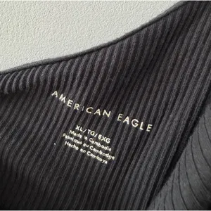 American Eagle Black Ribbed One Shoulder Tie Detail Bodysuit‎ thumbnail 7