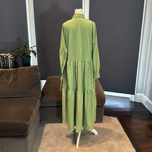 Women’s Lightweight Long Sleeve Loose Maxi Bohemian Ruffle Hem Dress Size XL NEW thumbnail 6
