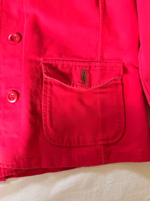 Lands’ End Red Canvas Barn Jacket Brown Corduroy Collar Utility Chore Coat Women’s thumbnail 2