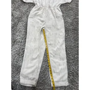 Anthropologie Feather Bone Soleil Ivory Stripe Textured Jumpsuit Women’s Size S thumbnail 13